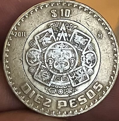 2011 MEXICO $10 PESOS Current Bi-Metal Mexican Diez Pesos Forex Coin • $5