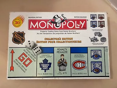 Parker Brothers 1999 Bilingual NHL Monopoly Collectors Edition Board Game • $14.53