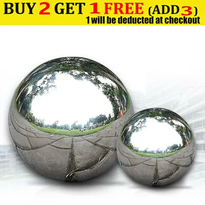 304 Stainless Steel Mirror Sphere Hollow Ball Home Garden Decor OD 16-200mm UK • £4.63