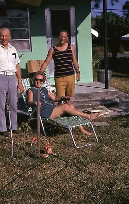 1974 Family Friends In Florida Aluminum Lounge Chair 70s Vintage 35mm Slide  • $11.56