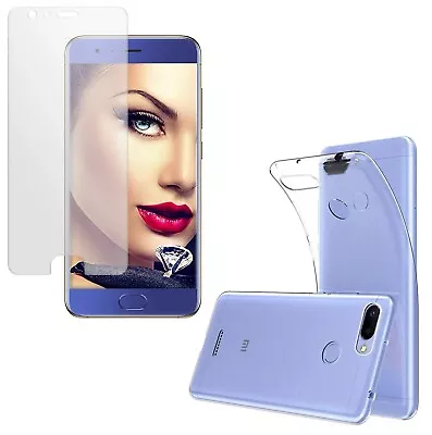 For XIAOMI MI6 TEMPERED GLASS SCREEN PROTECTOR + CLEAR SILICONE TPU CASE COVER • £5.45