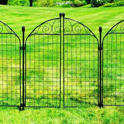 Black Metal Garden Fence Gate: 41.9 H X 34.8 W Durable Outdoor Gate • $58.91