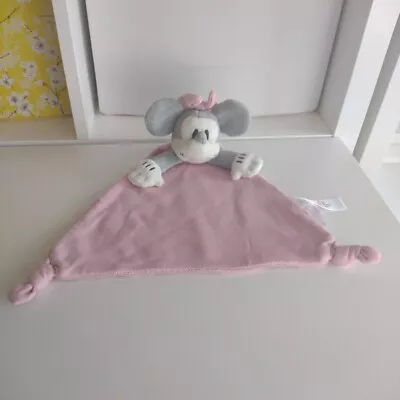 Asda George Disney Minnie Mouse Pink Grey Baby Comforter Soother Blankie Blanket • £6.99