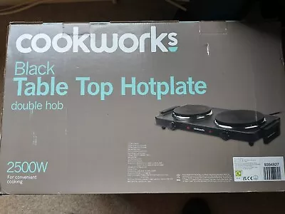 Cookworks Hob Hot Plate Electric Kitchen 2500W Table Top Double Hob Cooker/Stove • £25