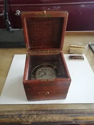 Waltham Watch Nautical 8 Day Chronometer Clock In Original Case Maritime Antique • $2100