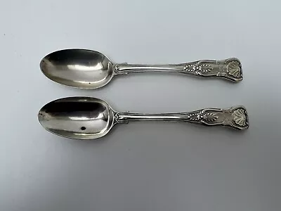 Antique Silver Dessert Spoons X 2 London 1838 Mary Chawner 118.86g Queens • £90