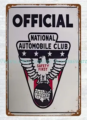 National Automobile Club Eagle Metal Tin Sign Man Cave Club Wall Art • $18.89