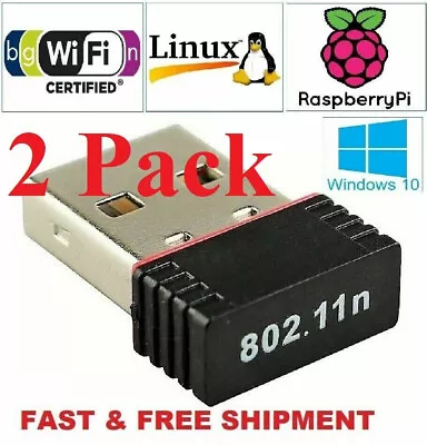 2 X New Realtek USB Wireless 802.11B/G/N LAN Card WiFi Network Adapter RTL8188 • $3.94