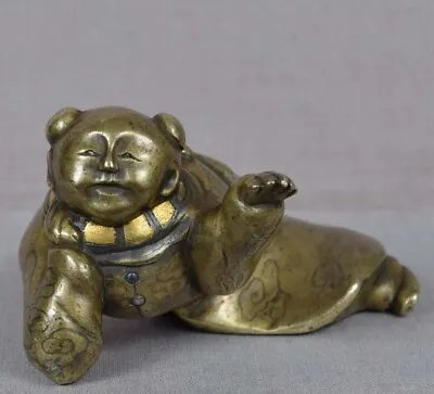 19c Japanese Mixed Metal SCROLL WEIGHT Chinese Boy • $395