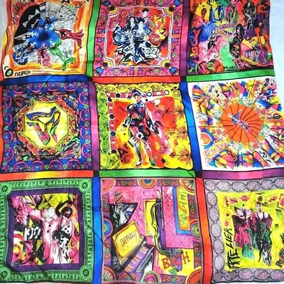 Very Rare Gianni Versace 90s Silk Scarf Large Art Music Theater Rock • $350