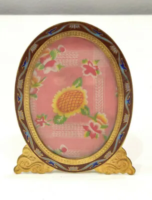 Picture Frame Cloisonne' Floral Brass China Enamel Decor Frame • $6