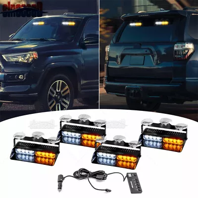 (4PCS)(8 LED) Car  Dash Emergency Strobe Lights Windshield Flashing Visor Lights • $59.99