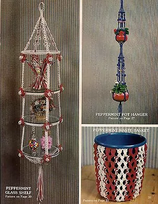 Macrame Hanging Shelf Plant Hanger & Waste Basket - Craft Book: #AC1 Accents  • $11.77