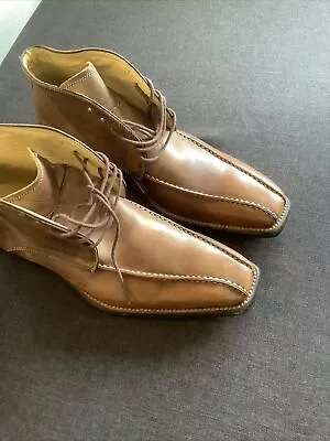 Gallery Mens Italian Leather Shoes Size Uk 8 Tan • £10