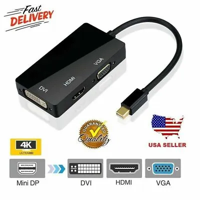 Thunderbolt Mini Display Port DP To HDMI DVI VGA Adapter Fit For Macbook Pro 2K • $6.83