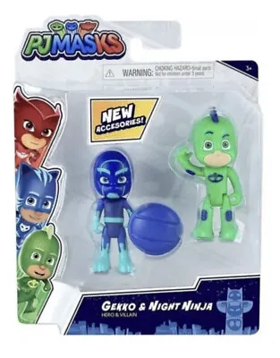 NEW - PJ MASKS - Gekko & Night Ninja Hero & Villain Figures - Gifts / Toy • £6.49