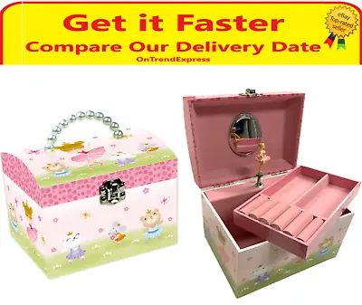 Princess Ballerina Musical Jewellery Box With Pearl Handle Girls Birthday Gift  • $34.95