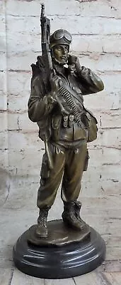 Army Specialist Salute U S Soldier 15  Military Statue Bronze Hand Made Art • $154.50