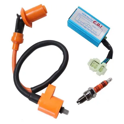 Racing Ignition Coil+Spark Plug+CDI Box For GY6 50cc-150cc 4-Stroke Engin XK • £11.51