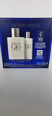  Aqua Di Gio Gift Set 2023 50ml EDT + 15ml EDT Giorgio Armani Mens Perfume New  • £59.95