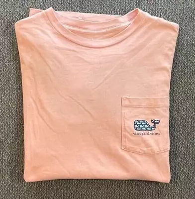 Vineyard Vines Short Sleeve Whale Pocket T-Shirt Light Pink Youth Large • $16.97