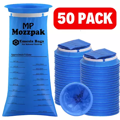 50 PACK Disposable Emesis Vomit Puke Throw Up Barf Bags Air Sea Car Sickness Aid • $12.99