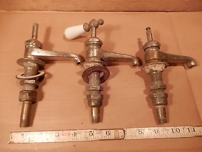 Vintage Faucets Antique Sink Shutoff Valves W/ Faucet Lot Brass Plumbing Fixture • $13.98