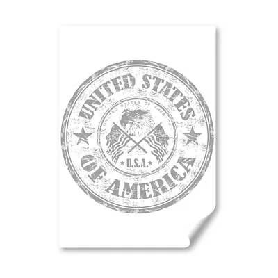 A4 - BW - United States Of America Travel Stamp Poster 21X29.7cm280gsm #40184 • £4.99