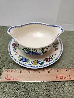 Mason's Regency Plantation Colonial Gravy Boat Or Sauce Bowl With Underplate 7  • $17.99