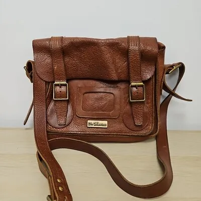 Dr Martens Brown Tan Medium Satchel Messenger Shoulder School University Bag • £79.99