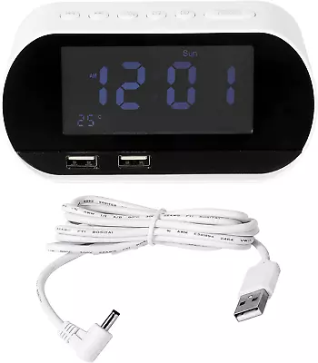 YUPVM Alarm Clock Radio FM With Sleep Timer Dual USB Port Charging Digital Di • $37.43