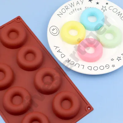 $6.35 • Buy 8 Holes Donut Silicone Mould Doughnut Chocolate Pan Tray Mold Baking Cake Brown