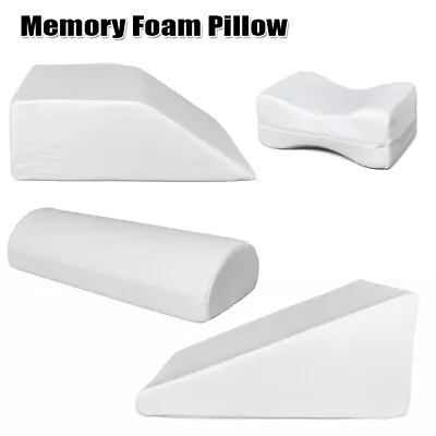 Memory Foam Knee Leg Elevation Wedge Bed Pillow Cushion Back Support Aid W/Cover • $17.49