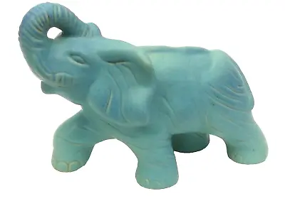 Rare LARGE Van Briggle Pottery Blue Ming Matte Elephant Figurine 10.5 X8 X5  • $599.99