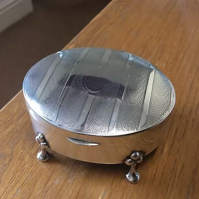 1924  Sterling Silver Paw Footed Jewellery Box -Chester Hallmarks 101 Grams • $136.90