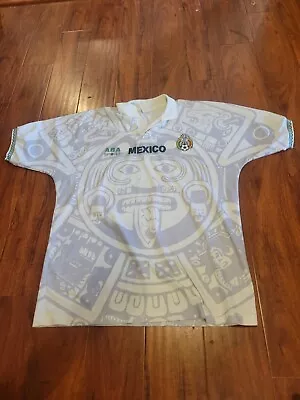 Rare Vintage Mexico Aba Sport Original White Soccer Jersey 1997 World Cup Large • $202