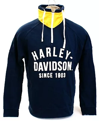 Harley Davidson Blue Slim Fit 1/4 Zip Pullover Men's NWT • $171.30