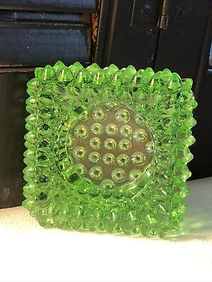 Fenton Vintage Hobnail Glass Open Master Salt Cellar Dip Green Dining Table • $14.99