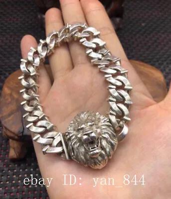 Collection Tibet Miao Silver Hand Cast Leo Lion Bracelet Jewel Gift • $22.99