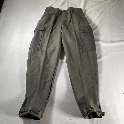 Vintage WWII Swedish Military Pants Mens 34 Wool Army 1940s Crown Trousers 34x31 • $69.99