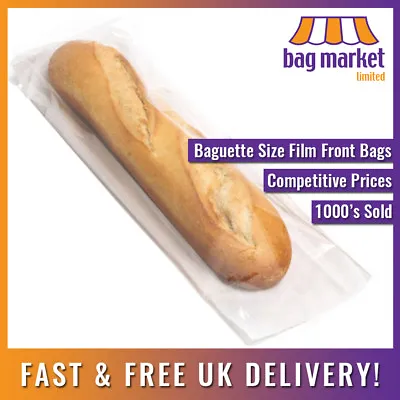 £79.99 • Buy 4  X 6  X 14  Film Front White Paper Bags! | Cellophane/Window/Baguette/Food