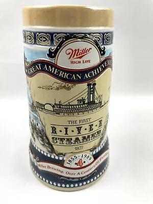 Miller Beer Stein Mug 1807 The First River Steamer 4th In Series • $6.39