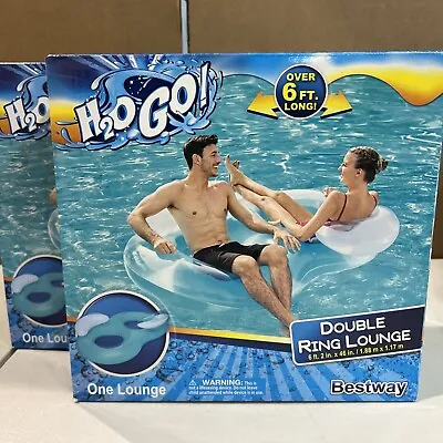 Bestway H2O Go! Double Ring Lounge Inflatable Pool Float 6Ft 2-person • $19.99