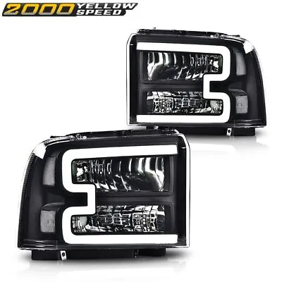 LED DRL Clear/Black Headlights Fit For 05-07 Ford F250 F350 F450 F550 Super Duty • $78.99