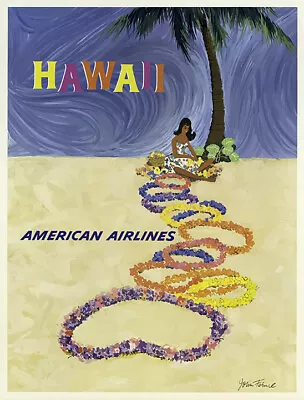 American Airlines - Hawaii Vintage Travel Poster • $18