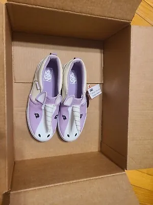 Vans Asher Toddler Girl Sz 3.5 Unicorn Purple Sparkle Glitter Slip On Shoes • $20