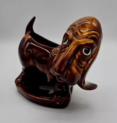 Vintage Freeman McFarlin Ceramic Basset Hound Dog Figural Dresser Caddy • $24
