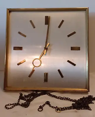 Vintage German Brass MCM Wall Clock Chimes On Hour And Half Hour • $25