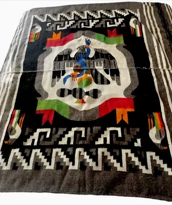 $335.75 • Buy Vintage 1950’s-60’s Zapotec Oaxacan 59 X78” Hand Woven Wool Tapestry Rug