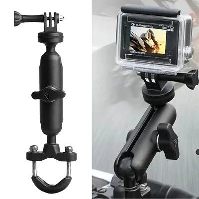 Motorcycle Bike Camera Bracket Handlebar / Mirror Mount Holder Clamp For Gopro • £7.99